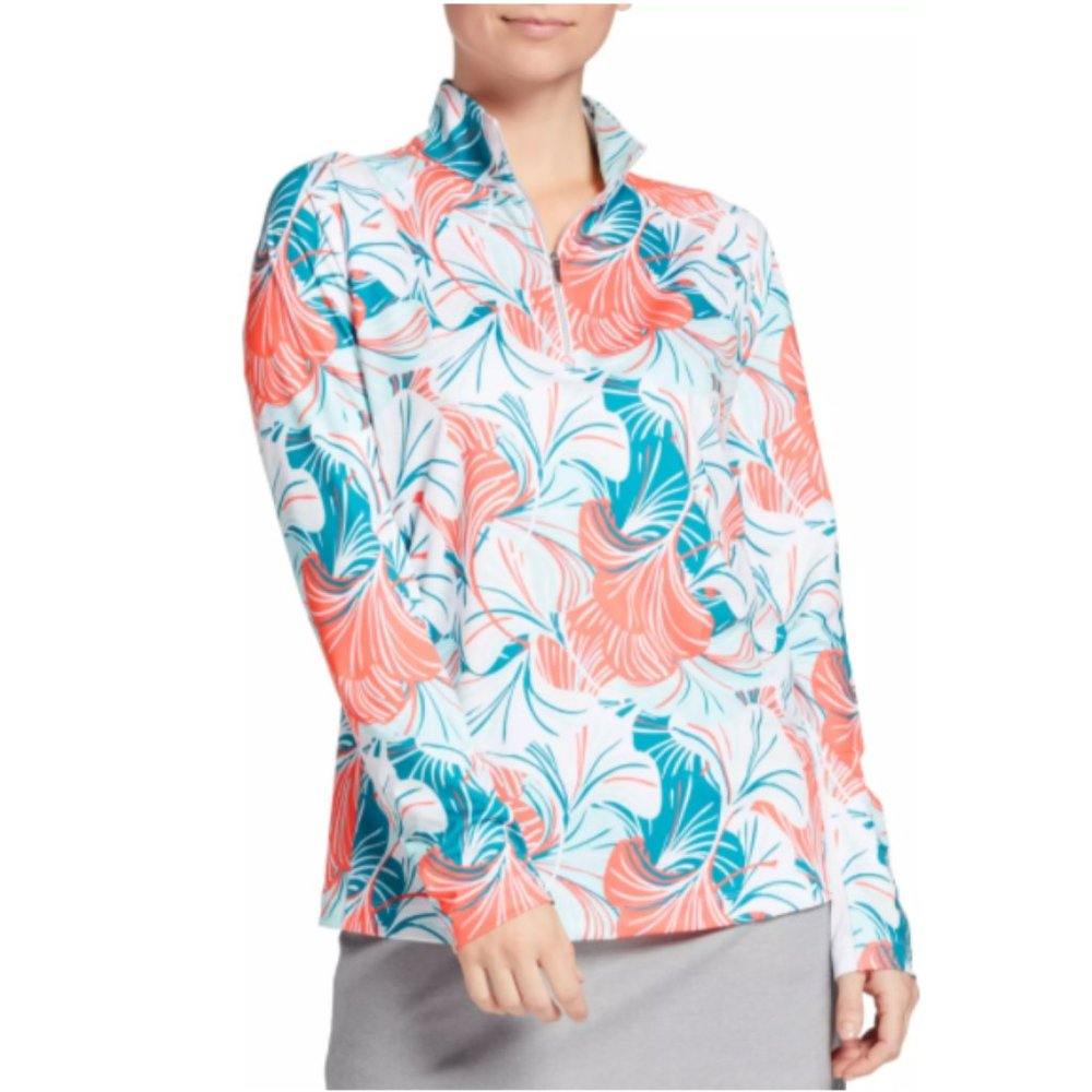 NWOT LADY HAGEN Tropical ¼-Zip Golf Pullover - Picture 1 of 10